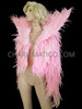 High Collared Pastel Pink Soft Feather Diva's Cabaret Jacket