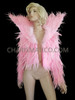 High Collared Pastel Pink Soft Feather Diva's Cabaret Jacket