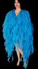 Blue Flame-Ruffle Shimmering Organza Tissue Drag Queen Jacket