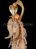 Golden Glitter Ancient Egyptian Style Headdress With Ruby Crystal Accents