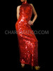 Red Sequin Show Drag Queen Cabaret Transvestite Pageant Gown