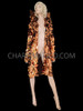 Bronze Sequin Dracula Coat With High Dramatic Collar