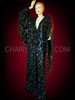Black Sparkling Sequin Shiny Fringe Drag Queen Cover-Up Gown