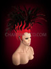 Red And Black Feathered Mohawk Diva Drag Queen Cabaret Headdress