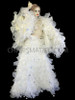 White Organza Ruffle Diva Jacket With Matching Floor Length Skirt