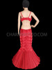 Red Mermaid Costume With Flared Skirt And Sexy Shell Bra
