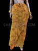 Exotic Ruby Crystal Accented Golden Embroidered Yellow Thai Costume Set