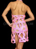Sexy Shimmering Soft Pink Iridescent Beaded Halter Cutout Dance Dress