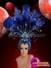 Crystal Accented Royal Blue Led Light Up Showgirl's Cabaret Headdress
