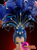 Crystal Accented Royal Blue Led Light Up Showgirl's Cabaret Headdress