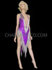 Purple Silver 'Take Me Home' Cher Sequin Diva Showgirl Dress