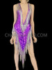 Purple Silver 'Take Me Home' Cher Sequin Diva Showgirl Dress