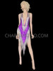 Purple Silver 'Take Me Home' Cher Sequin Diva Showgirl Dress