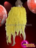 Bright Yellow Flame Ruffle Shimmering Tissue Organza Drag Queen Jacket