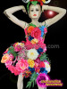 Tropical Silk Flower Hot Pink Corset And Matching Skirt Set