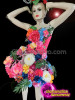 Tropical Silk Flower Hot Pink Corset And Matching Skirt Set
