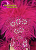 Classic Fuchsia And Black Feathered Headdress With Matching Backpack Collar