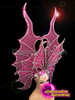 Geometrical Performance Diva Fuchsia Butterfly Headdress With Studded Details And Crown