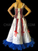4Th Of July Floor Length Tri-Colored  Cancan Dance Costume