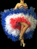 4Th Of July Floor Length Tri-Colored  Cancan Dance Costume