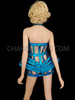 Blue Geometrical Madonna Exoskeleton Cage 3D Dress