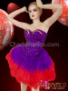 Beautiful Fish Purple Corset With Red Feather Skirt