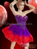 Beautiful Fish Purple Corset With Red Feather Skirt