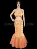Orange Mermaid Costume With Flared Skirt And Sexy Shell Bra