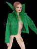 Disco Full Sleeves Green Ostrich Feather Jacket