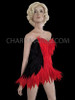 Showgirl Black And Red Feather Corset