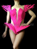 Hot Fuchsia Sharp Cuts Sizzling Neckline Dance Corset