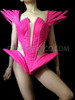 Hot Fuchsia Sharp Cuts Sizzling Neckline Dance Corset