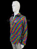 Rainbow Gay Pride Sequin 70s Disco Party Men Shirt