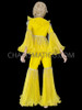 Yellow Sexy 70S Funky Dancing Disco Abba Top Bell Pants