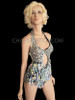 Sexy Disco Silver Sequin One-Piece Leotard