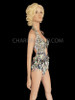 Sexy Disco Silver Sequin One-Piece Leotard