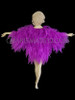 Purple  Shimmering Organza Feather-Shaped Ruffled Diva Jacket