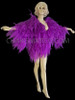 Purple  Shimmering Organza Feather-Shaped Ruffled Diva Jacket