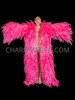 Neon Pink Leaf-Inspired Ruffle Organza Coat