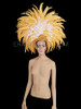Amazing Yellow And White Combination Multi Colored Feathered Yellow Headdress