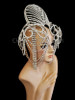 Beautiful Pure Iridescent Crystal And Silver Studded Glamour Queen Headdress