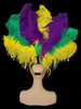 Mardi Gras Purple Yellow Green  Ostrich Style Glamorous Headdress