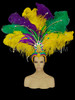 Mardi Gras Purple Yellow Green  Ostrich Style Glamorous Headdress