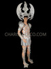 Silver Disco Intricate Dramatic Medieval Era Mirror Costume Set