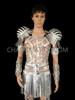 Silver Disco Intricate Dramatic Medieval Era Mirror Costume Set