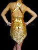 Glamorous Show Girl’S Dance Dress In Gold With Fringes