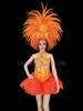 Orange feather headdress & matching costume