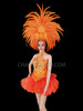 Orange feather headdress & matching costume
