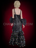 Black Scaled Sequin Phoenix Gown with Rhinestone Embellishments