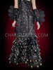 Black Scaled Sequin Phoenix Gown with Rhinestone Embellishments